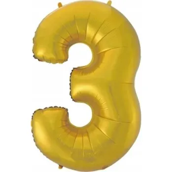 Balónek Fóliový balónek Godan číslice 3 zlatý 45"