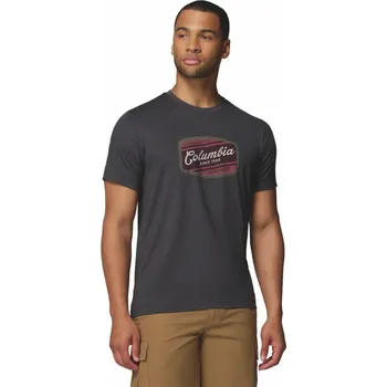 Pánská móda Columbia Parsons Point™ SS Graphic Tee M 2165071011 - black heather/badge label S