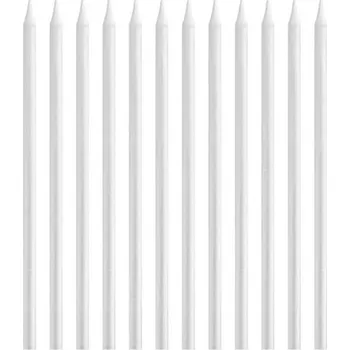 Dortová svíčka Dlouhé stylové stříbrné narozeninové svíčky na dort