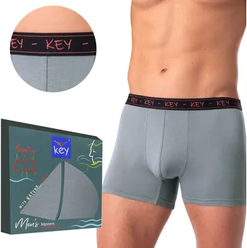 Pánské spodní prádlo KEY PÁNSKÉ BOXERKY MXH 178 A25 L ŠEDÉ