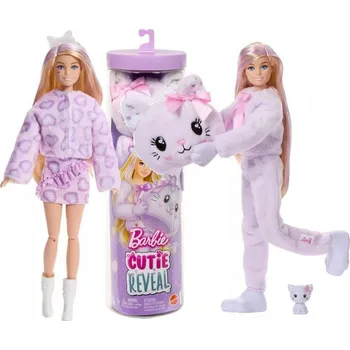 Barbie Cutie Reveal Panenka Fialová Kočička Sada Hračka 3+ JJP64
