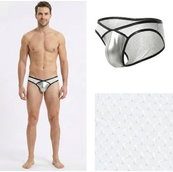 Slipy Síťované nízké slipy Manview bílé stříbrné Velikost: M Metalická přední část