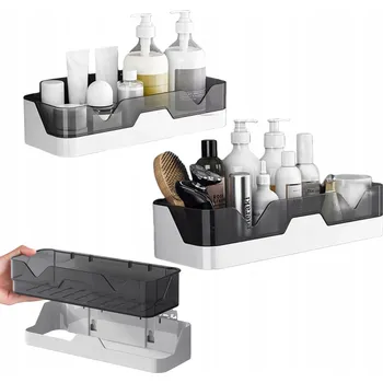 Koupelnový nábytek 2 POLICE DO SPRCHY závěsná samolepicí nástěnná do koupelny sprcha