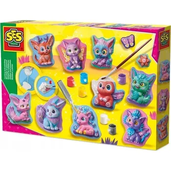 Figurka Sádrové odlitky ROZTOMILÉ FANTASY FIGURKY sada s barvami SES Creative 01342