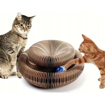 Škrabadlo Pro Kočky Hračka Interaktivní Škrabadlo s Míčkem a Tunelem