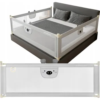 Dětská zábrana Primabobo ochranná zábrana na postel Medvídek 160 cm skládací, pro děti šedá