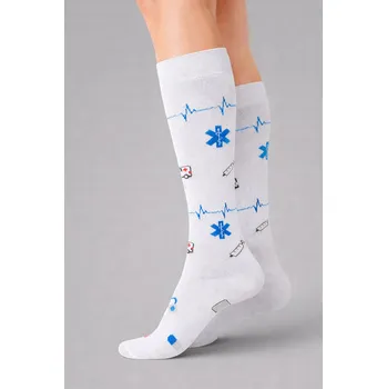 Zdravotnický oděv 2P SERVIS Podkolenky bílé potisk Medic Bílá 39-42