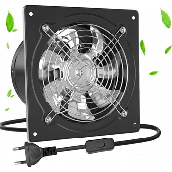 Domácí ventilátor ODSÁVACÍ VENTILÁTOR SE 7 LOPATKAMI 150 mm KOUPELNOVÝ DOMÁCÍ TICHÝ ČERNÝ