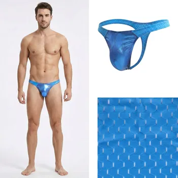 Pánské tanga Síťovaná tanga Manview modrá Velikost: XL Metalická přední část
