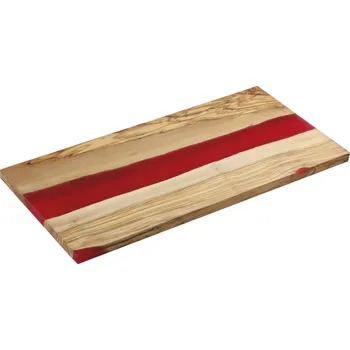 Kuchyňské prkénko Zassenhaus Servírovací prkénko 45x22x1,5 cm olivové dřevo/červená pryskyřice