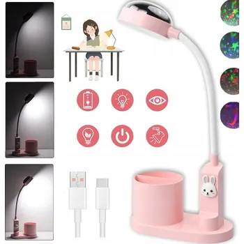 Lampička Stolní lampička pro děti ke čtení s projekcí hvězd, ochrana očí 3v1