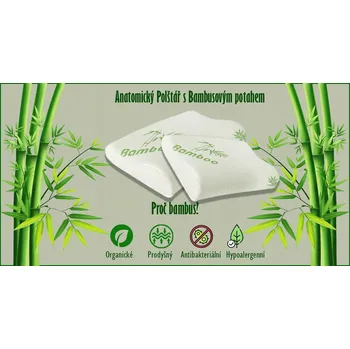 Polštář Dopřejte si pohodlí s anatomickým polštářem s bambusovým potahem