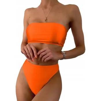Dámské plavky DVOUDÍLNÉ PLAVKY SEXY BIKINI KALHOTKY S VYSOKÝM PASEM A PODPRSENKA S VYZTUŽENÍM S