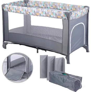 CESTOVNÍ SKLÁDACÍ DĚTSKÁ POSTÝLKA DĚTSKÁ OHRÁDKA MATRACE + TAŠKA