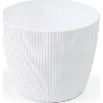 Květináč Plast Květináč bílý Lamela 26 cm x 26 x 21 cm