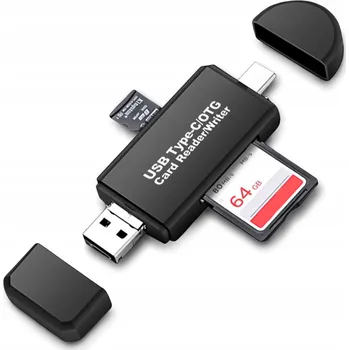 Čtečka paměťových karet Čtečka paměťových karet Micro SD TF USB-C USB 480 Mb/s 5v1 pro notebook a telefon