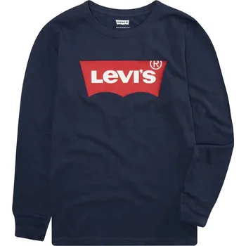 Dívčí tričko Dětské tričko s dlouhým rukávem Levi's 6E8646.NOS.B námořnická modř 59X, vel. 74