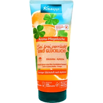 Sprchový gel Kneipp Sei frei, verrückt und Glücklich! sprchový gel s vůní jetele a pomeranče 200 ml