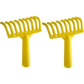 Hrábě Vodně zelená, 2 kusy, olivová rukojeť RASTRELLO, 9 zubů, 14 x 20 cm, s kuželovým otvorem 27 mm pro