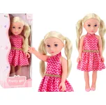 LEAN Toys Panenka s růžovými šaty s blond vlasy 46 cm