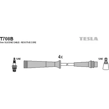 Zapalovací kabel Sada kabelů pro zapalování TESLA T708B