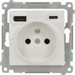 Kontakt-Simon Zásuvka Simon s integrovanou nabíječkou USB C+A (modul), 2,1 A, 5 V DC, 230 V bílá DGZ1ZUSB2CA.01/11