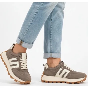 Dámské tenisky Kožené tenisky dámské sportovní boty Filippo na platformě, béžové, velikost vel.