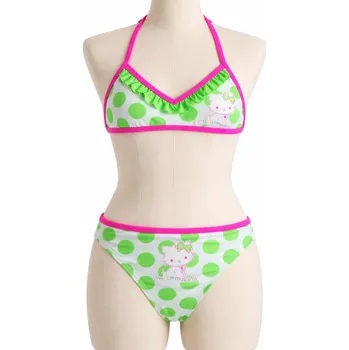 Dívčí plavky Sun City Dívčí plavky CHARMMYKITTY bikiny s puntíkem neonové Zelená, Velikost: 98 98