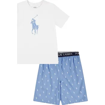 Dámská móda Dětské bavlněné pyžamo Polo Ralph Lauren 9P0141 bílá 00X, vel. 147/155