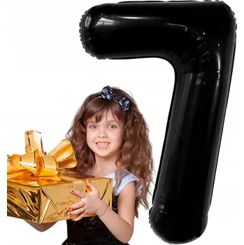 Balónek FÓLIOVÝ BALÓNEK ČÍSLICE 7 ČERNÝ K NAROZENINÁM 100 cm