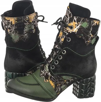 Dámská obuv Kožené Kotníkové Boty Maciejka 06160-01, černé a zelené, vel. 38