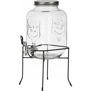 Sklenice Zavařovací Sklenice s kohoutkem 4L DŽBÁN dávkovač sklenice SKLENĚNÁ NA STOJANU Adler