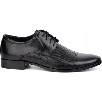 Pánské polobotky Pánské elegantní kožené boty 288T2 černé, velikost 44