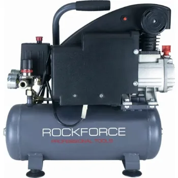 Kompresor Rockforce Pístový olejový kompresor s přímým pohonem (220 V, 1,1 kW, 2850 ot/min, 9l nádoba, 8 barů, 155 l/min)