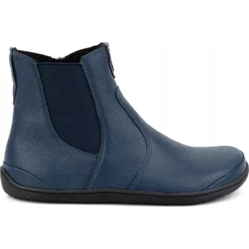 Dámská zimní obuv Dámské barefoot kotníkové boty se zipem zateplené 1263 tmavě modré 36