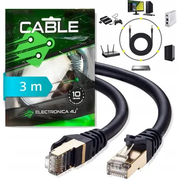 Síťový kabel Síťový kabel Ethernet RJ45 Cat7 kat. 7 AWG26 10 Gb/s 600MHz 3m 300cm