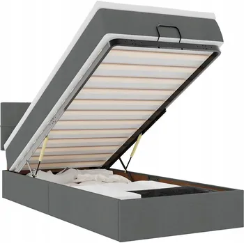 Matrace Otoman s matrací 203 x 100 x 78/88 cm, tmavě šedá, matrace 100 x 200 x 2 cm