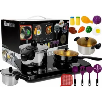 Varná deska Lean Sport Kuchyňská sada z nerezové oceli, indukční varná deska, 32 dílů.