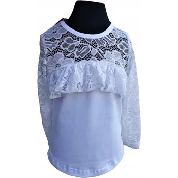 Biko dětské tričko s dlouhým rukávem bavlna bílé, velikost 122