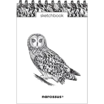 Narcissus Skicák A5 na výšku, spirála, motiv Sova, s perforací, 120 g/m², 60 listů