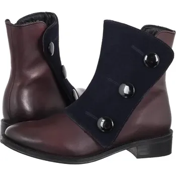 Dámská zimní obuv Maciejka Kožené Kotníkové Boty s ozdobnými knoflíky Bordó H7172-23/00-7 vel. 38