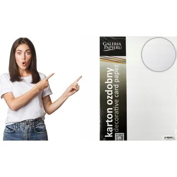 Barevný papír Ozdobný karton Galeria Papieru bílý - Mřížka A4 20 listů 240g