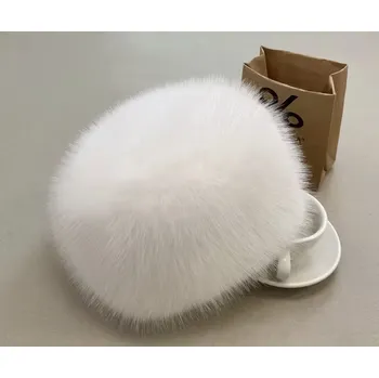 Pokrývka hlavy BUBLA Krásná kožešinová čepice světlá