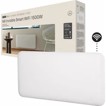 Přímotop Mill Neviditelný chytrý WiFi ohřívač | PA1500WIFI4 | Panelový ohřívač | 1500 W | Vhodné pro místnosti do 18-22 m2 | Bílá | IPX4