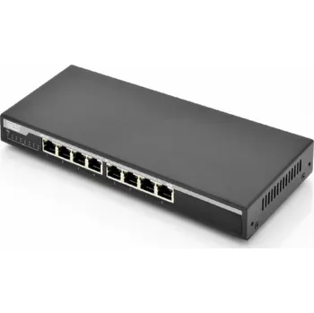 Počítačové příslušenství Digitus Gigabit Desktop PoE af/at 8-Port Switch 10/100/1000Mbps, 135W PoE Power Budget, metall housing