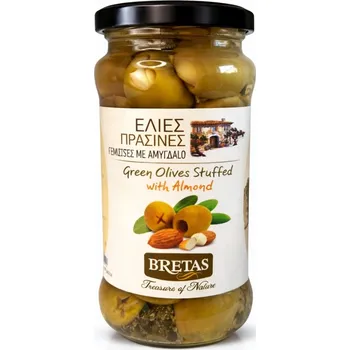 Bretas ZELENÉ OLIVY PLNĚNÉ MANDLEMI - 300 g