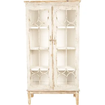 Šatní skříň Šedá vintage skříň s odřením a patinou Laura - 95*42*180 cm