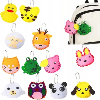 kreativní sada 12 EL SADA NA ŠITÍ PRO DĚTI Z PLSTI PLST SADA DIY přívěsků