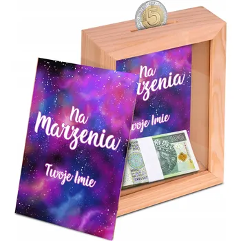 Obraz Dřevěná Pokladnička jako Dárek k narozeninám, 18. narozeninám, na sny s tvým jménem
