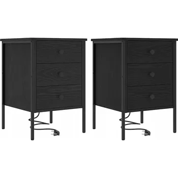 Noční stolek VidaXL Noční stolky 2 pcs Černý dub 42 x 41 x 61 cm Kompozitní dřevo